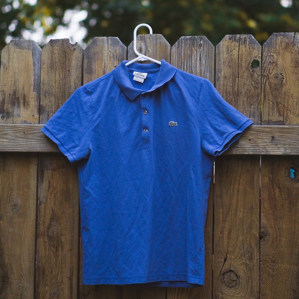 Mens lacoste blue polo tee